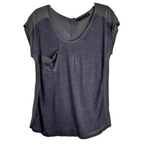 Patterson J. Kincaid Silk Linen SS Pocket Blouse Women's S